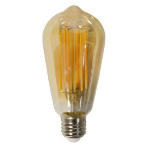 LED stmívatelná zatónovaná žárovka E27 - hruška Amber glass