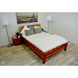 Vyvýšená postel z masivu ANNABEL bez roštu, 200x200, olše-lak