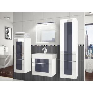 Moderní stylová koupelnová sestava s led osvětlením ELEGANZA 4PRO + zrcadlo ZDARMA 120