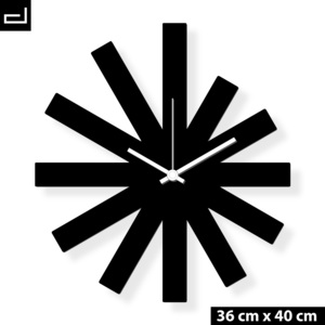 AtelierDSGN: Designové nástěnné hodiny: Black Star - Černý perspex, Výběr barev Matná nerezová ocel