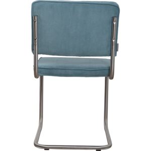 Modrá čalouněná židle AQA s matným rámem
