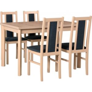 Nábytkáři MILENIUM 1- jídelní set stůl+4 židle (Max 5P+Bos 14 ) dub sonoma/látka č.11 tmavě šedá - kolekce "DRE" (DM) (K150)