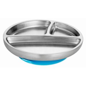 Dětský nerezový talíř s přísavkou | modrá - Avanchy