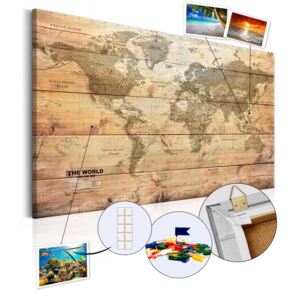 Korková nástěnka - mapa světa + háčky, hřebíčky, pin-vlajky, lepicí guma ZDARMA Velikost (šířka x výška): 60x40 cm