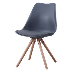 Artium Jídelní židle, šedá plast + ekokůže, masiv buk - CT-233 GREY