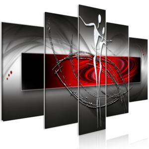 Abstraktní obraz tango Red + háčky a hřebíčky ZDARMA Velikost (šířka x výška): 100x50 cm