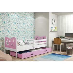 BMS Group Dětská postel Miko 1 bílá/růžová - 190x80