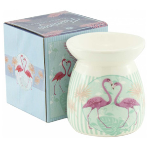 Home Elements - aromalampa Flamingo, modrá (Krásná keramická aromalampa s oblíbeným motivem plameňáků "Flamingo" s modrými odstíny. Baleno v hezké krabičce. Vylepšete si atmosféru vašeho domova příjemnou vůní.)