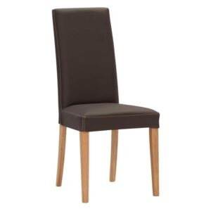 ITTC Stima Židle NANCY dub/kůže židle Nancy - odstín/látka: dub masiv / kůže bianco