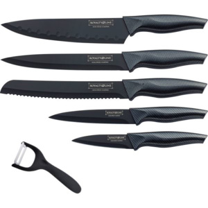 6dílná sada nožů s antiadhezní vrstvou Royalty Line RL-CB5 s karbonovým vzorem