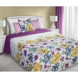Přehoz s barevnými květy BLANCA 220x240 cm (jednostranný přehoz na manželskou postel)