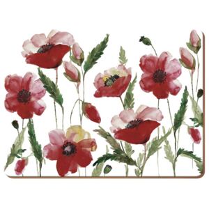 Creative Tops Premium - korkové prostírání Watercolour Poppy 40x29 cm, 4 ks