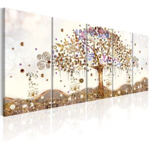 Obraz Strom života Golden + háčky, hřebíčky ZDARMA Velikost (šířka x výška): 125x50 cm