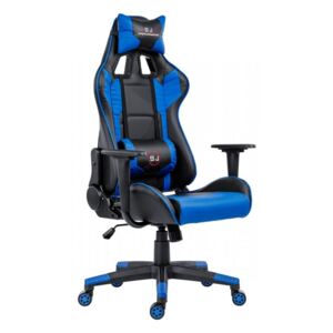 Herní židle REPTILE – PU kůže, kov, více barev Černá / modrá