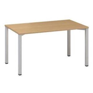 Alfa Office Konferenční stůl Alfa 420 s šedým podnožím, 140 x 80 x 74,2 cm, rovné provedení, dezén buk