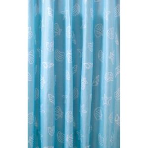 Aqualine Sprchový závěs 180x200cm, polyester, modrá, mušle, ZP006