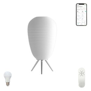 Immax NEO COCONO stolní lampa bílé sklo 24x43cm včetně Smart zdroje E27 RGBW Zigbee 3.0