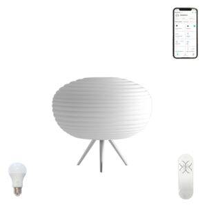 Immax NEO COCONO stolní lampa bílé sklo 34x34cm včetně Smart zdroje E27 RGBW Zigbee 3.0