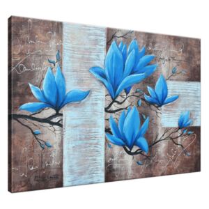 Ručně malovaný obraz Nádherná modrá magnolie 100x70cm RM3437A_1Z
