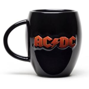 Oválný černý keramický hrnek AC/DC: Logo (objem 450 ml)