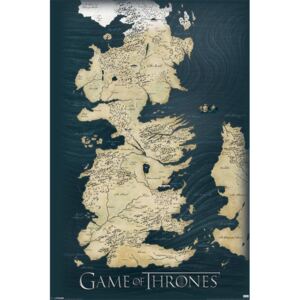 Plakát Game of Thrones|Hra o trůny: Mapa Západozemí (61 x 91,5 cm)