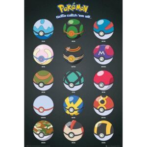 Plakát Pokémon: Pokeballs (61 cm x 91cm) [FP3828] CurePink