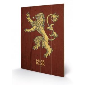 Obraz Game of Thrones: Lannister malba na dřevě (40 cm x 59 cm)