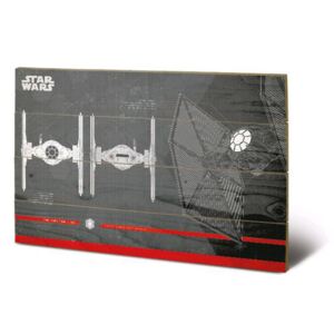 Obraz Star Wars VIII|Hvězdné Války: Tie Fighter Plans malba na dřevě (40 cm x 59 cm)