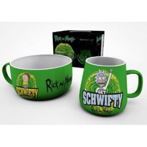 Keramický set Rick & Morty: Get Schwifty (objem misky 800 ml|objem hrnku 385 ml)