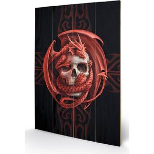 Obraz Anne Stokes: Skull Embrace malba na dřevě (40 cm x 59 cm)