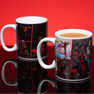 Bílý proměňovací keramický hrnek Marvel|Deadpool: Comics (obejm 300 ml)
