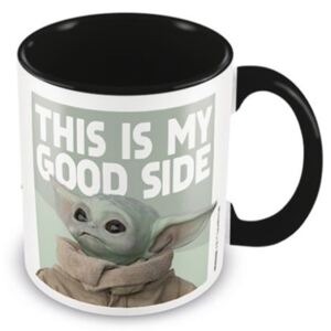 Černý keramický hrnek Star Wars|Hvězdné Války TV seriál The Mandalorian: Good Side - mladý Yoda (objem 315 ml)