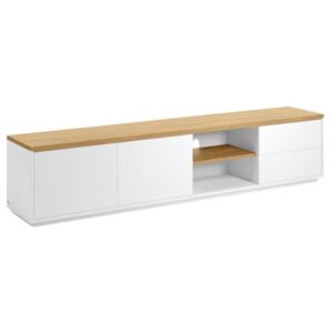 Bílý dubový TV stolek LaForma Abilen 200 x 44 cm