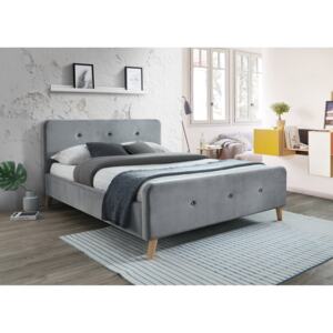 Čalouněná postel MALMO 180 x 200 cm šedá Matrace: Bez matrace