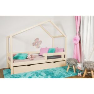 MAXIDO Dětská postel domeček Dita - jeden šuplík 160x80 přírodní
