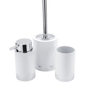 Nimco Lio - Sada doplňků - dávkovač mýdla, pohárek, WC kartáč, bílá, Li 25000SET-05
