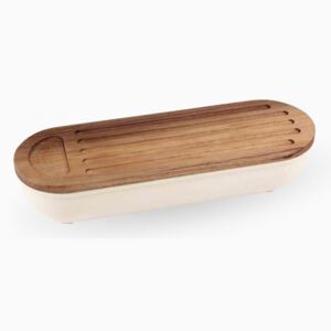 Lunasol - Box na bagetu s víkem / krájecí deska z akátového dřeva - Basic (593064)