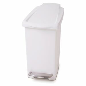 Simplehuman Pedálový odpadkový koš 10 l, úzký, bílý plast, CW1332