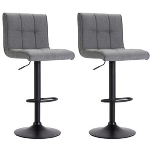 Barové stoličky - textil - 2 ks | světle šedé