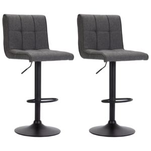 Barové stoličky - textil - 2 ks | tmavě šedé