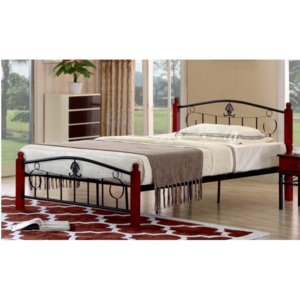 Dřevěná-kovová postel Magenta