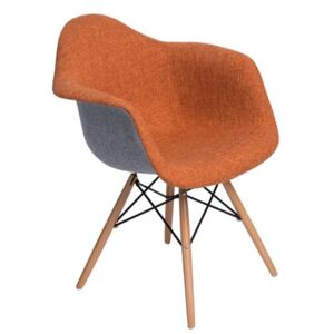 Jídelní židle P018W Duo inspirovaná DAW šedo-oranžová