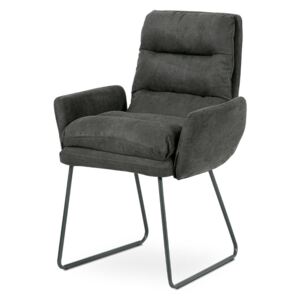 Jídelní židle DCH-256 GREY3 látka šedá, kov šedý mat
