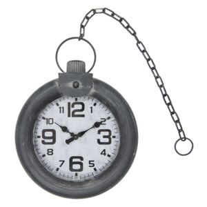 Kovové nástěnné hodiny šedé - 30*8*40 cm/1xAA