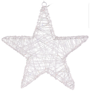 Vánoční drátěná hvězda Aprilia stříbrná, 30 LED