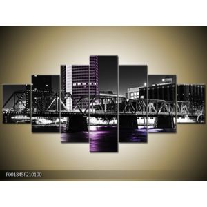 Obraz fialově nasvíceného města (F001845F210100)