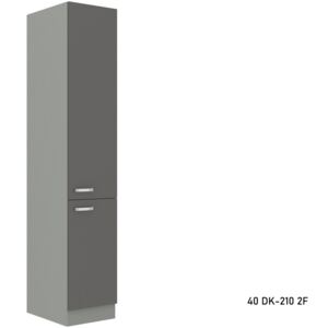 Expedo Kuchyňská skříňka vysoká GRISS 40 DK-210 2F, 40x210x57, šedá/šedá lesk