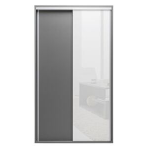 Šatní skříň s posuvnými dveřmi FES FS10, Barva: šedá / bílý lesk