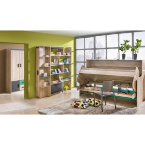 Dětský nábytek Numinos IX, Barva: popel coinbra tmavý / antracit + zelená