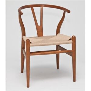 Jídelní židle Wicker inspirovaná Wishbone světlehnědá